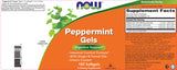 NOW Foods Peppermint Gels ingredients list on bottle