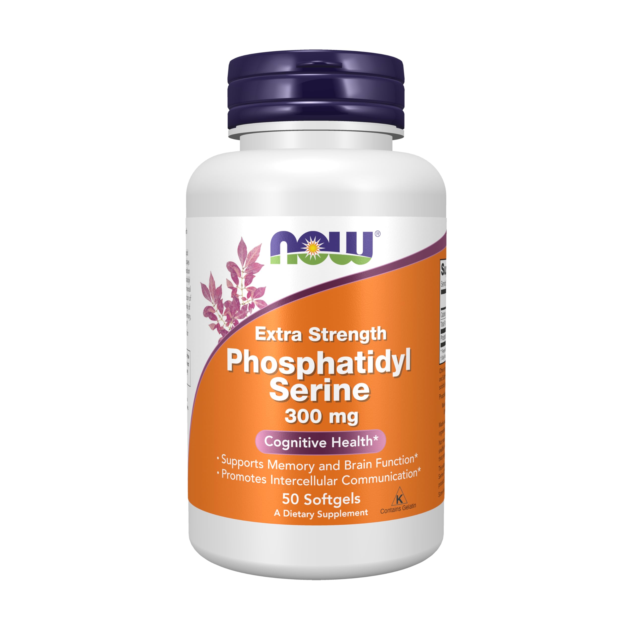 NOW Foods Phosphatidyl Serine Extra Strength 300mg Softgels front view