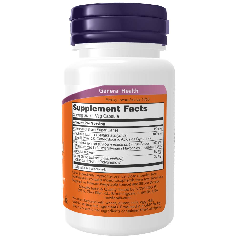 NOW Foods Policosanol Extra Strength 90 Veg Capsules side view