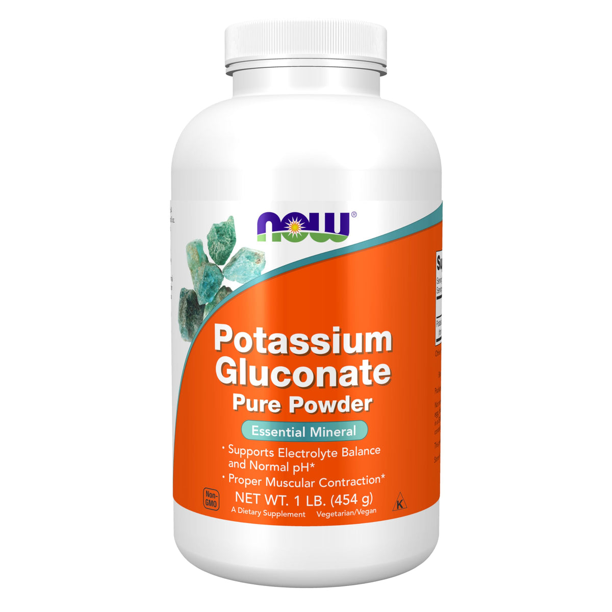 NOW Foods Potassium Gluconate Pure Powder 300g front view