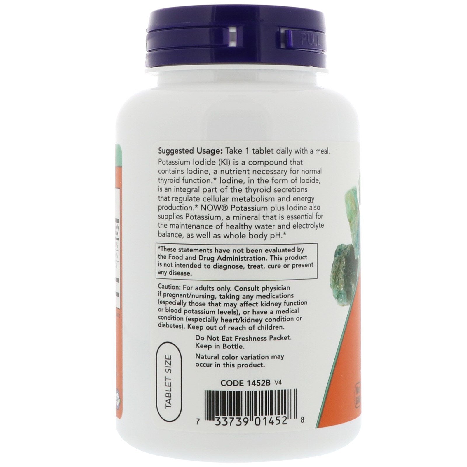 NOW Foods Potassium Plus Iodine 180 Tablets packaging