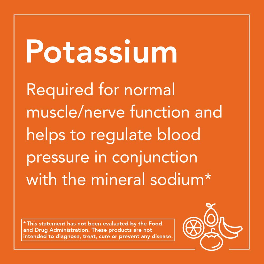 NOW Foods Potassium Supplement product back view