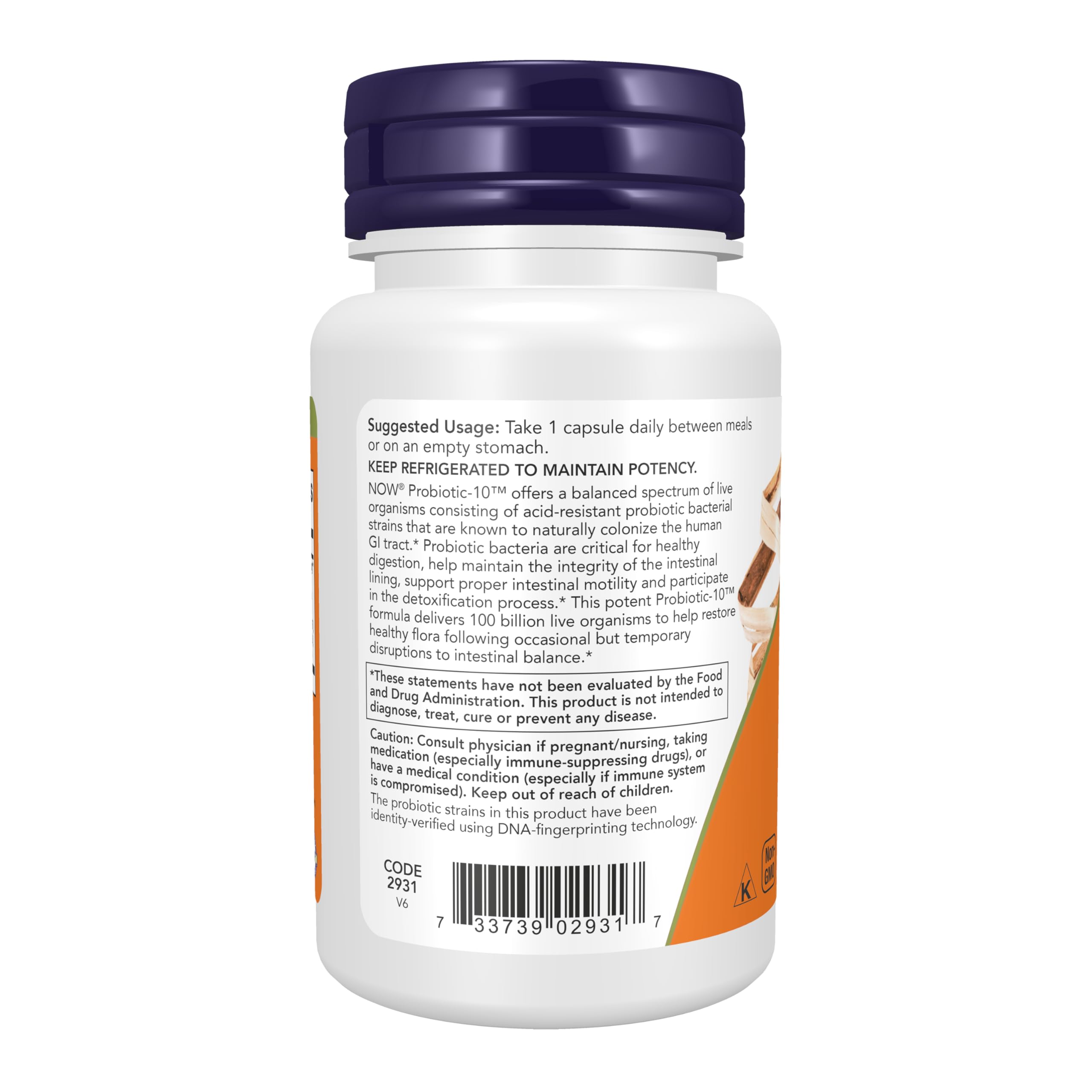 NOW Foods Probiotic-10 100 Billion CFU capsules packaging