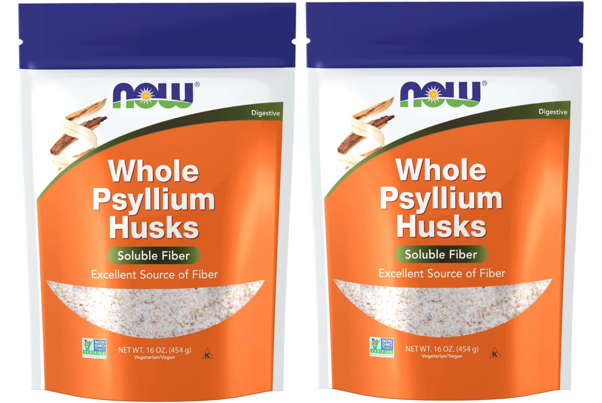 NOW Foods Psyllium Husk Whole 1 lb package front view