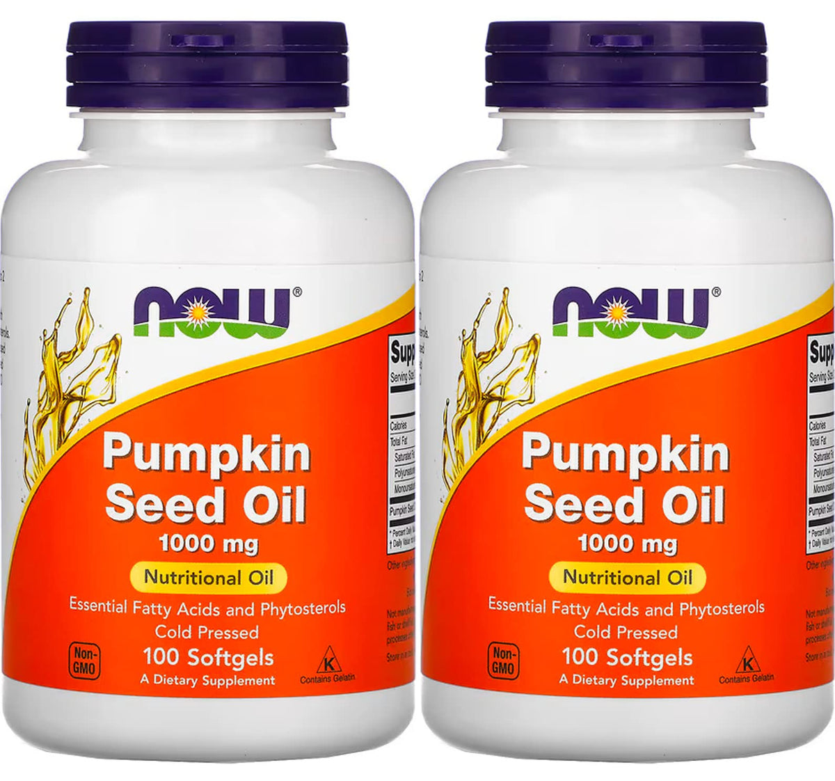 NOW Foods Pumpkin Seed Oil Softgels front view with packaging