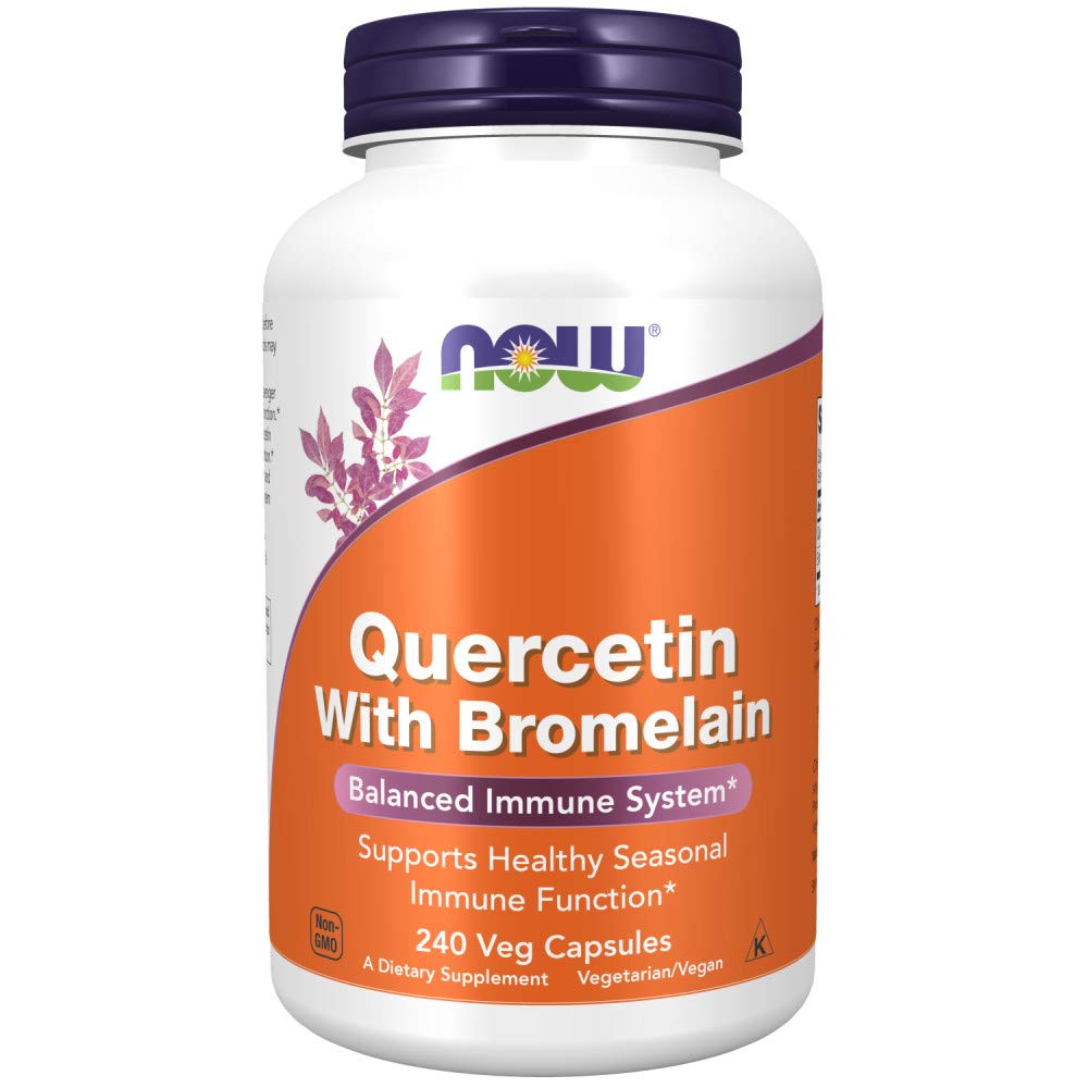 NOW Foods Quercetin & Bromelain 60 Veg Capsules front view