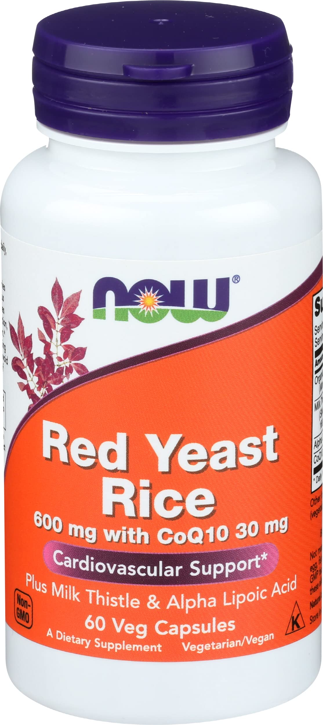 NOW Foods Red Yeast Rice & CoQ10 60 Vcaps front view