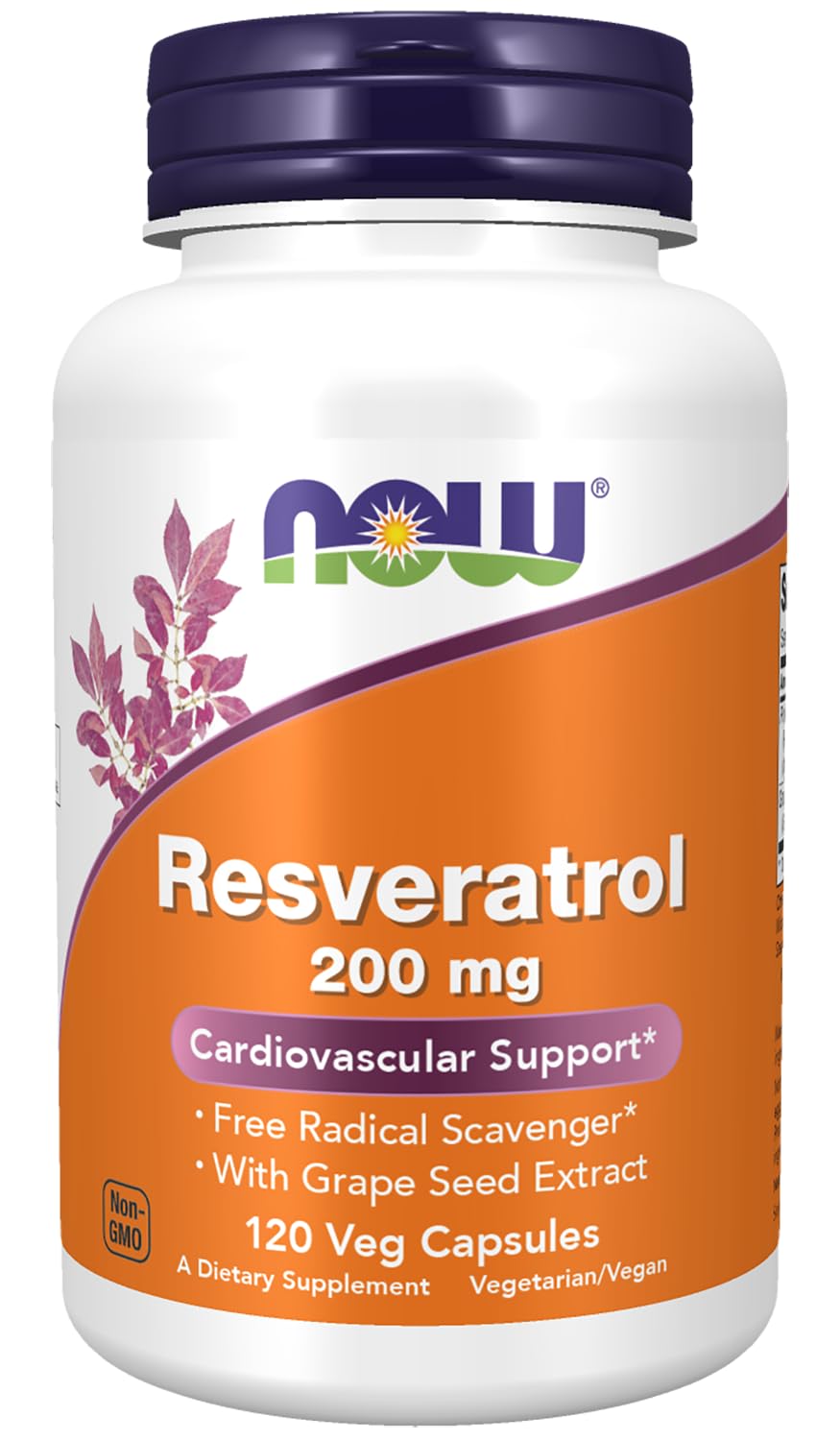 NOW Foods Resveratrol 400mg supplement front view with packaging