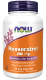 NOW Foods Resveratrol 400mg supplement front view with packaging