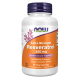 NOW Foods Resveratrol Extra Strength 350mg capsules front view