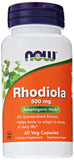 NOW Foods Rhodiola Rosea 500mg capsules front view