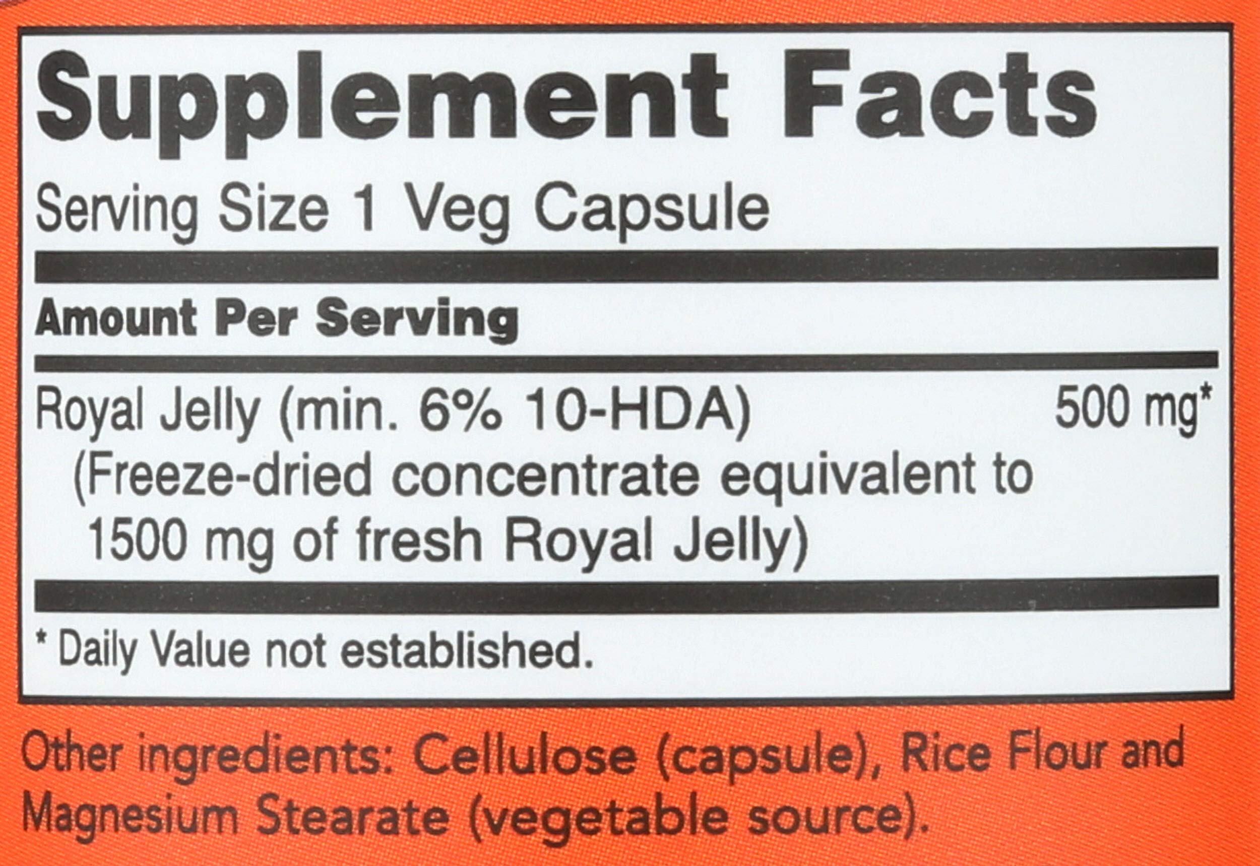NOW Foods Royal Jelly 60 Capsules with packaging