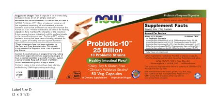NOW Foods Saccharomyces Boulardii capsules on a marble countertop