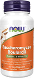 NOW Foods Saccharomyces Boulardii probiotic yeast capsules front view