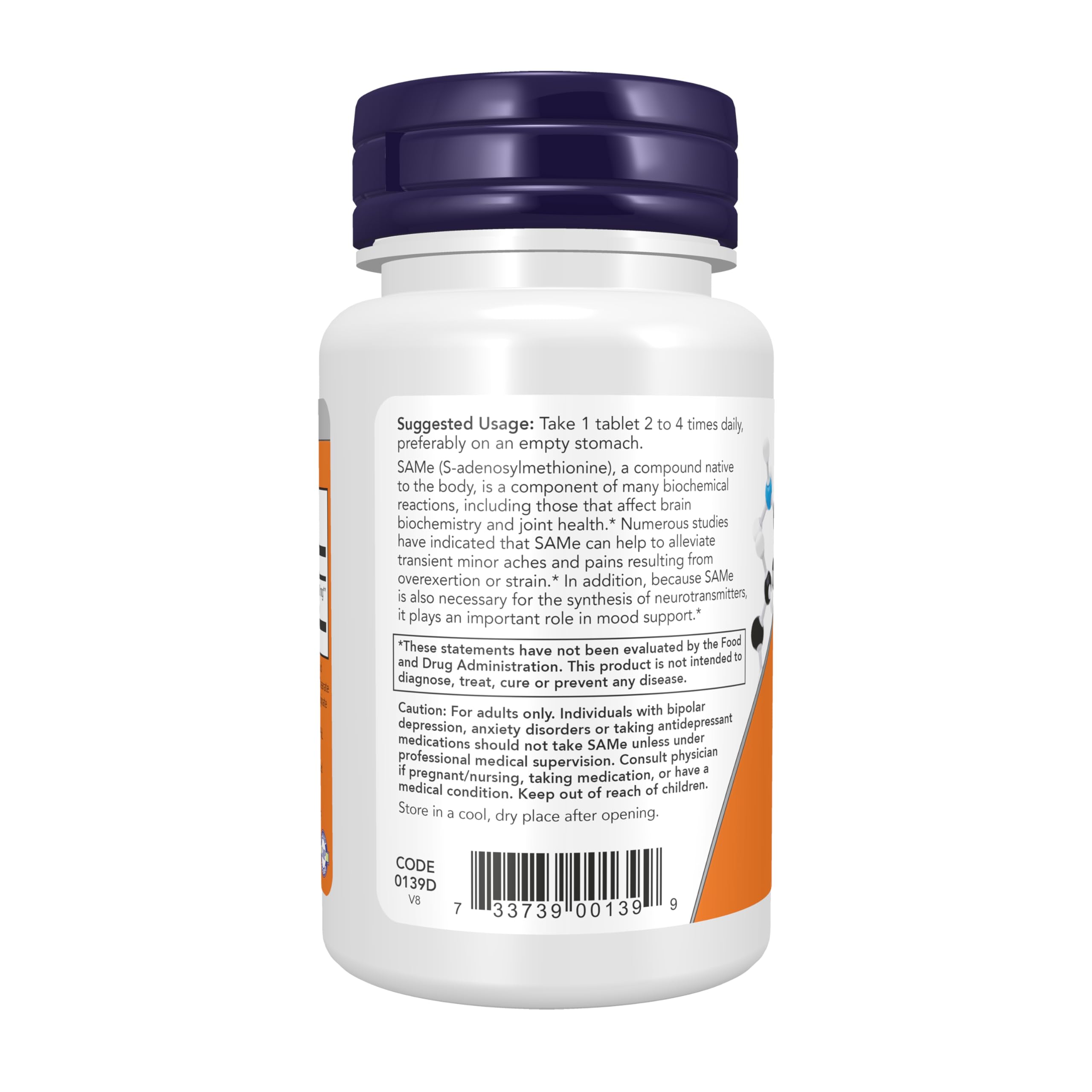 NOW Foods SAMe 400mg supplement packaging