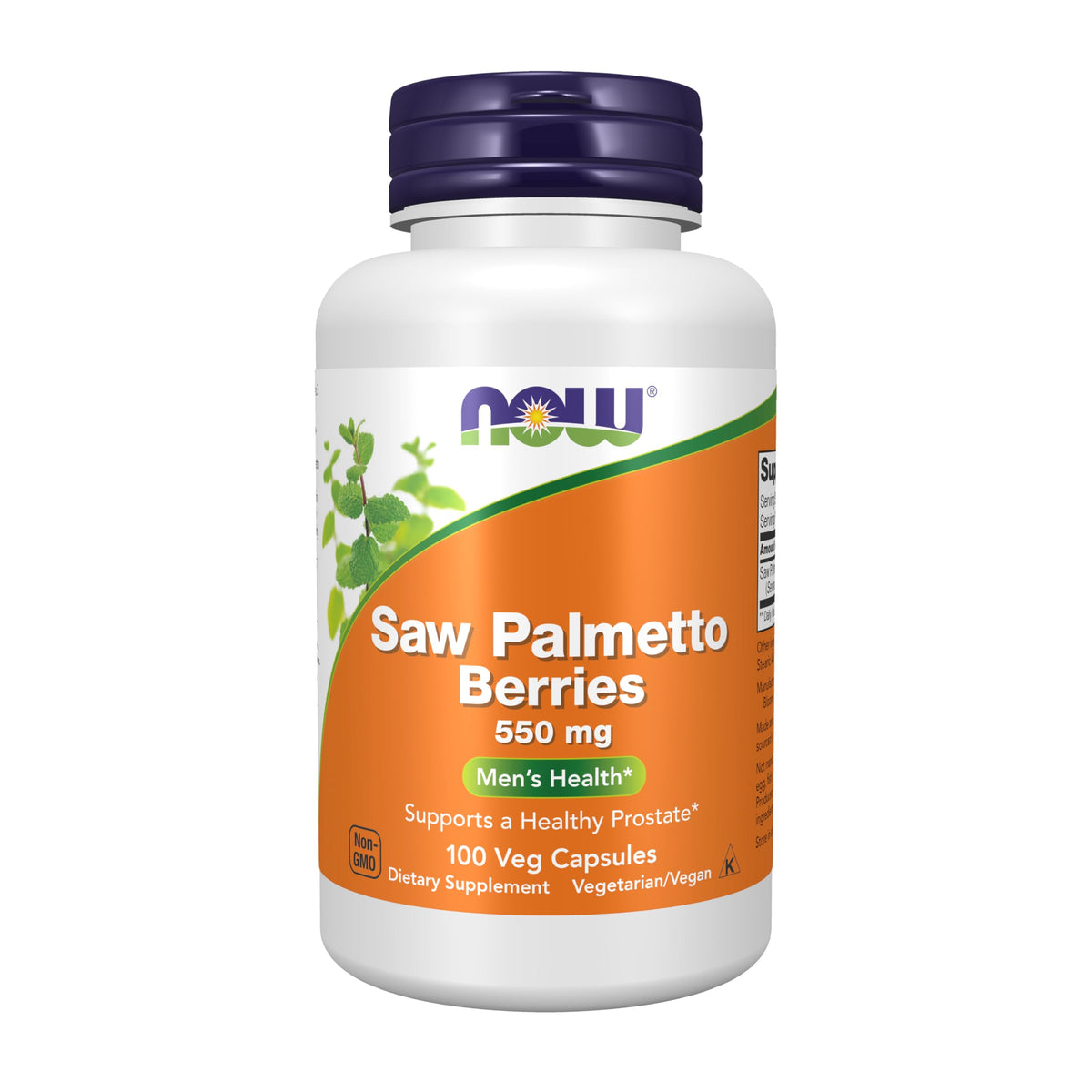 NOW Foods Saw Palmetto 1,100mg supplement front view
