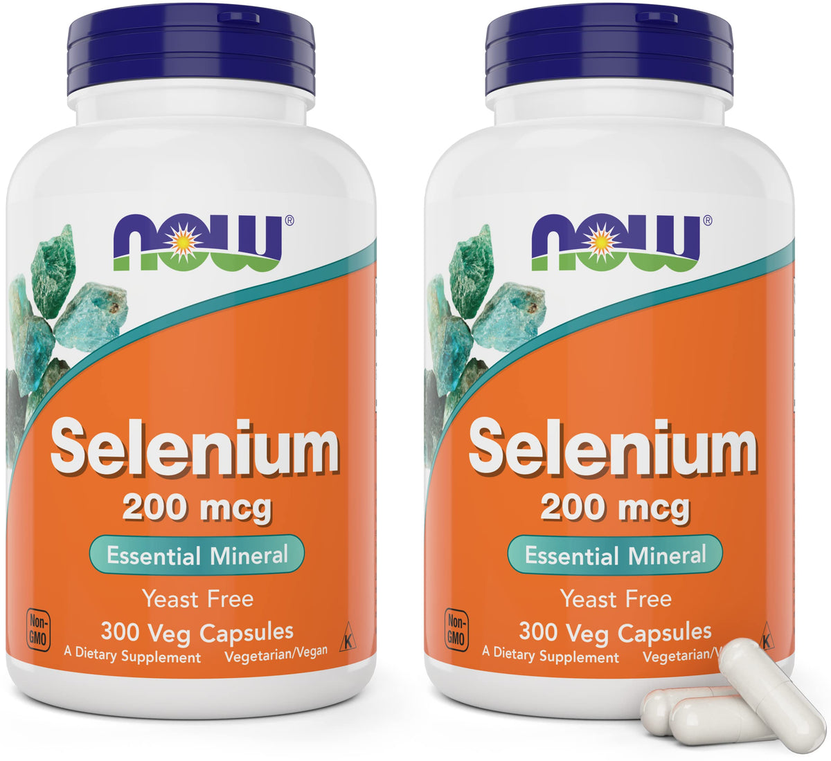 NOW Foods Selenium 200 mcg 300 Capsules front view
