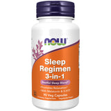NOW Foods Sleep Regimen 3-in-1 Supplement front view with packaging