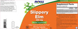 NOW Foods Slippery Elm 400 mg 300 Vegetarian Capsules opened bottle