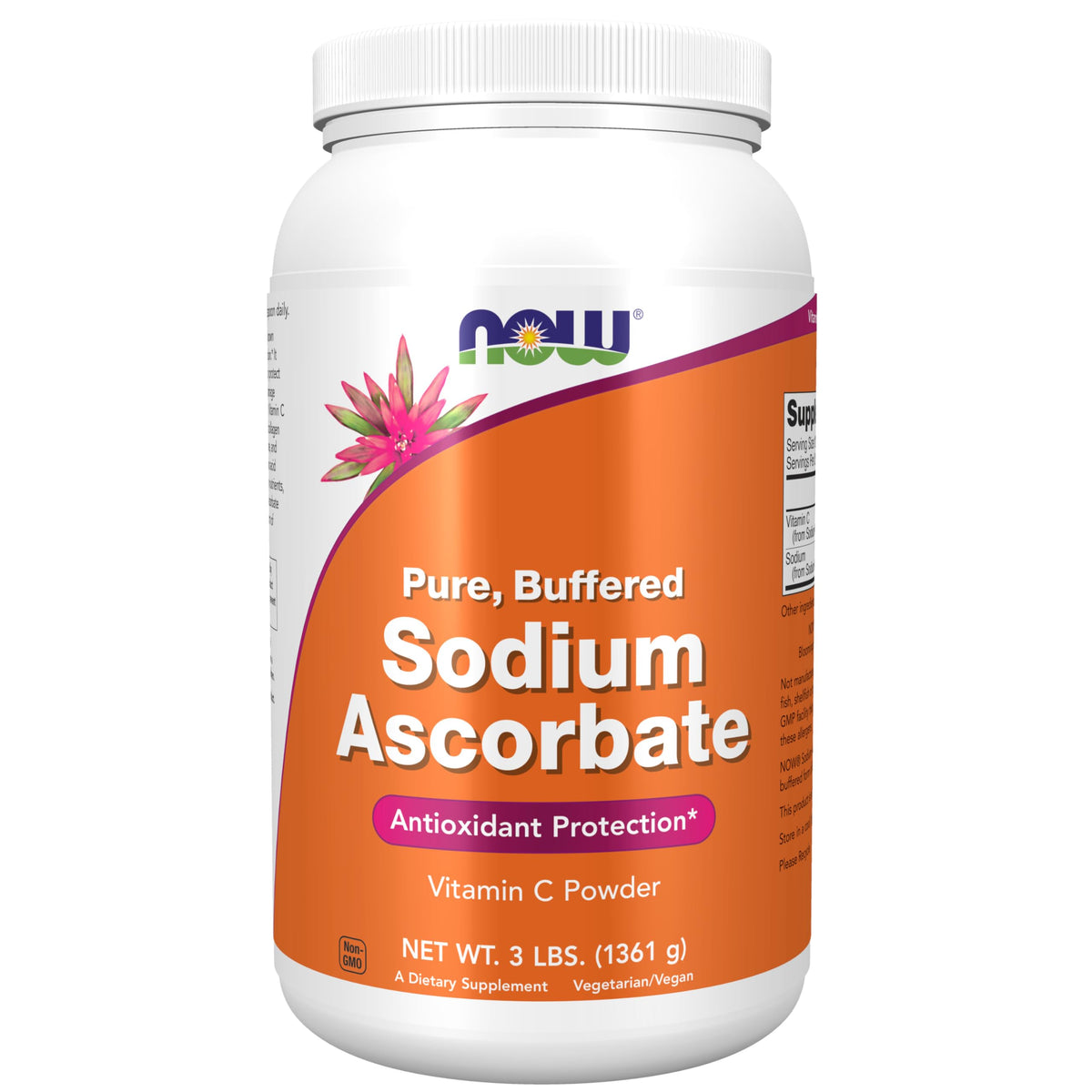 NOW Foods Sodium Ascorbate Powder 1474g front view