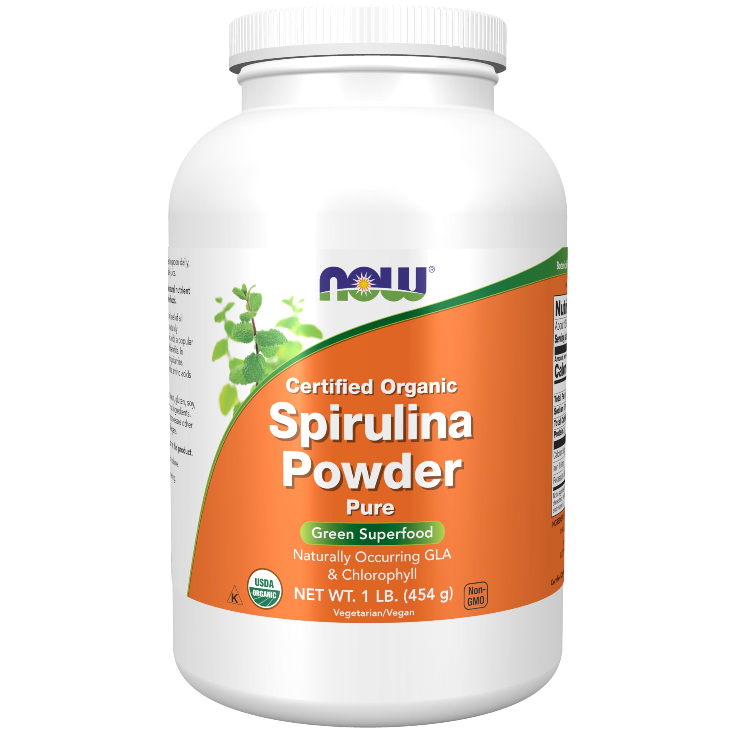 NOW Foods Spirulina Powder 522g front view