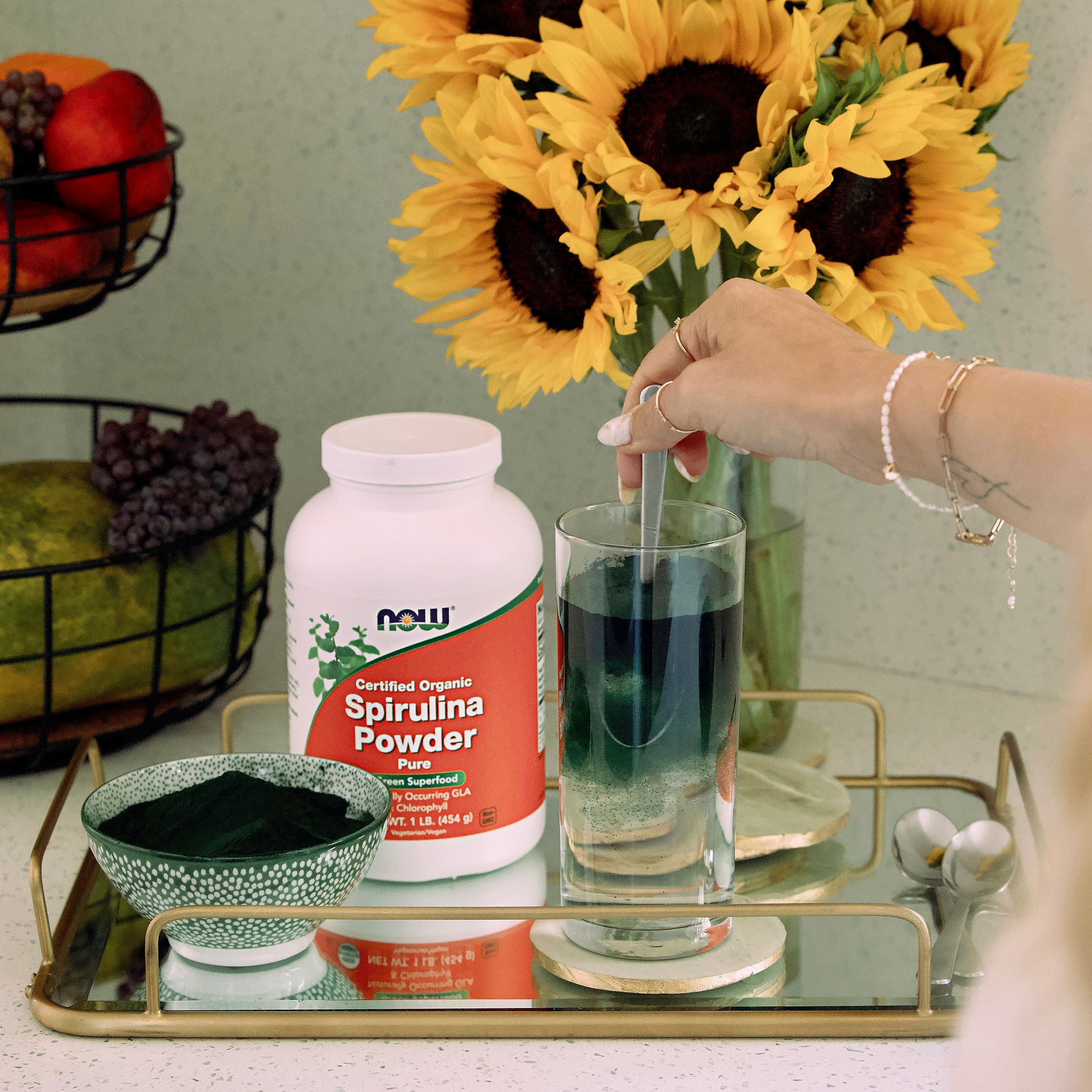 NOW Foods Spirulina Powder close-up of texture