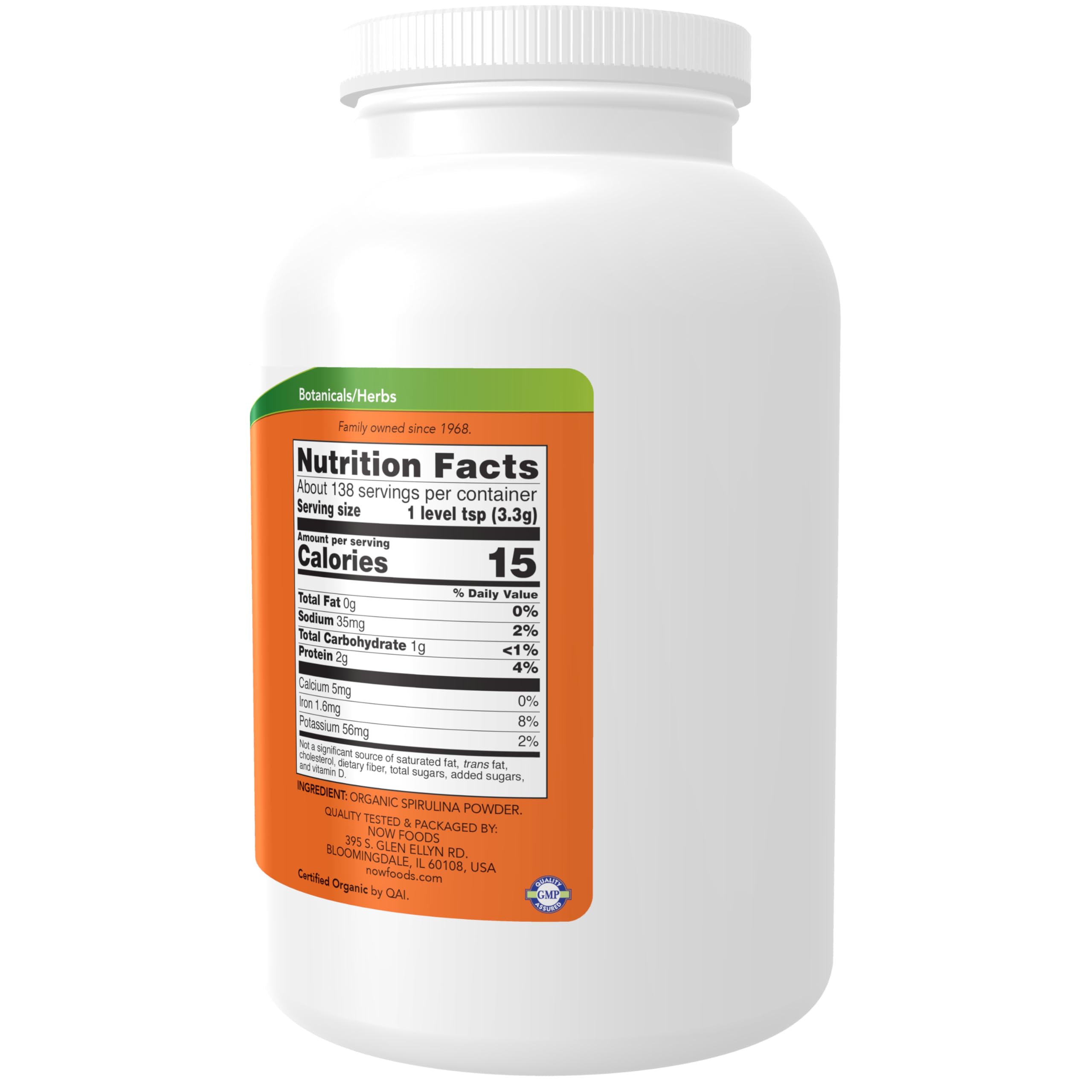 NOW Foods Spirulina Powder packaging