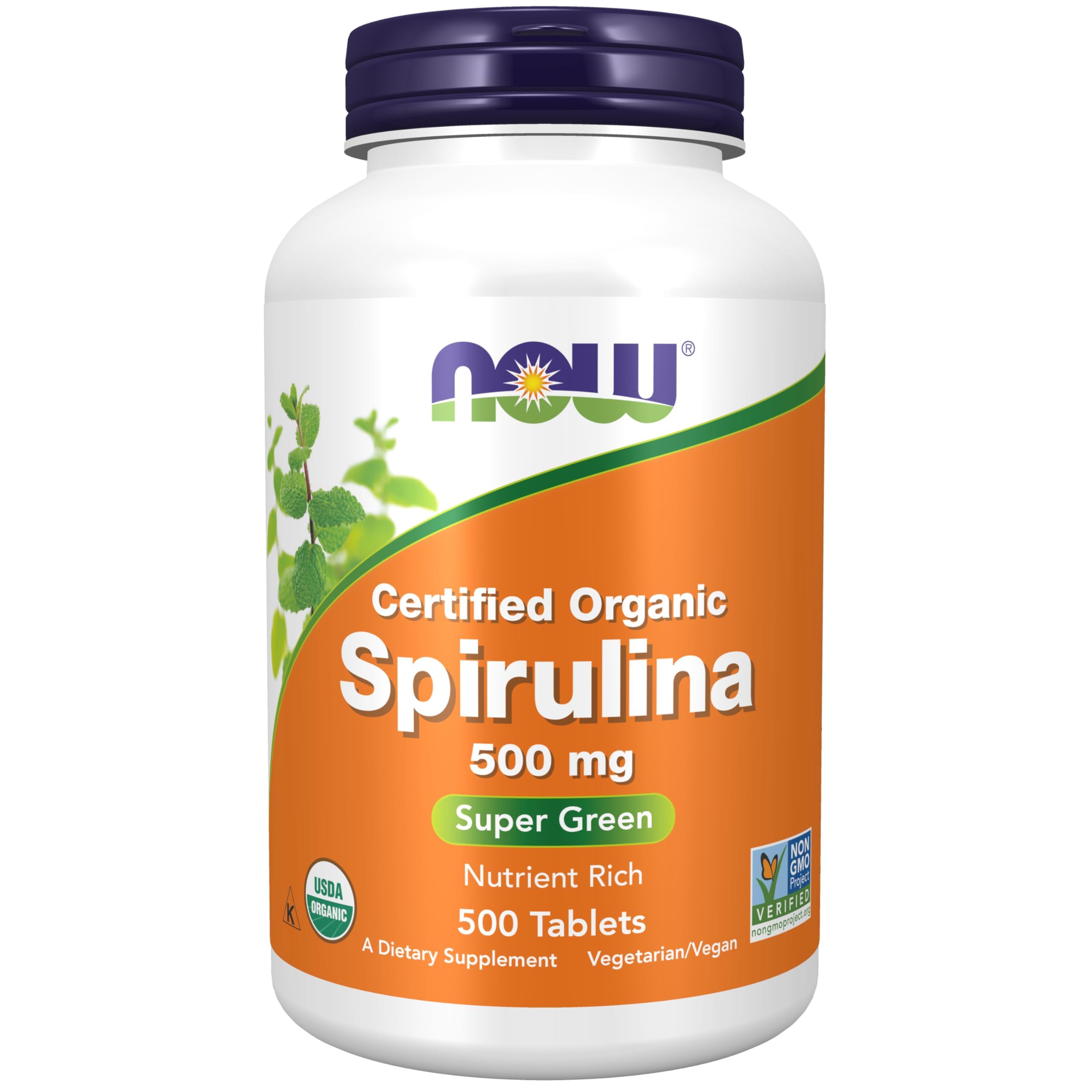NOW Foods Spirulina Tablets 1000mg front view