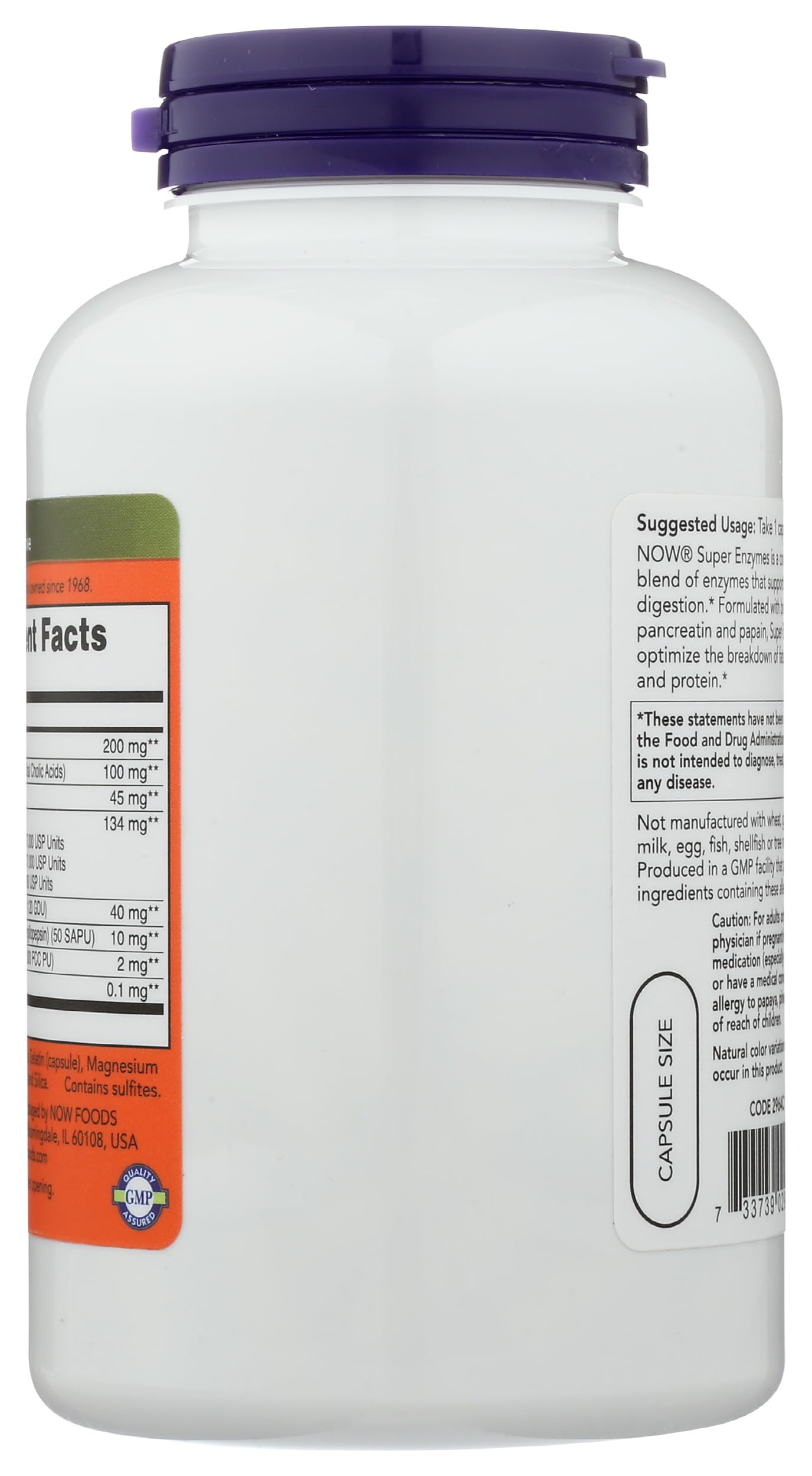 NOW Foods Super Enzyme Caps bottle with label