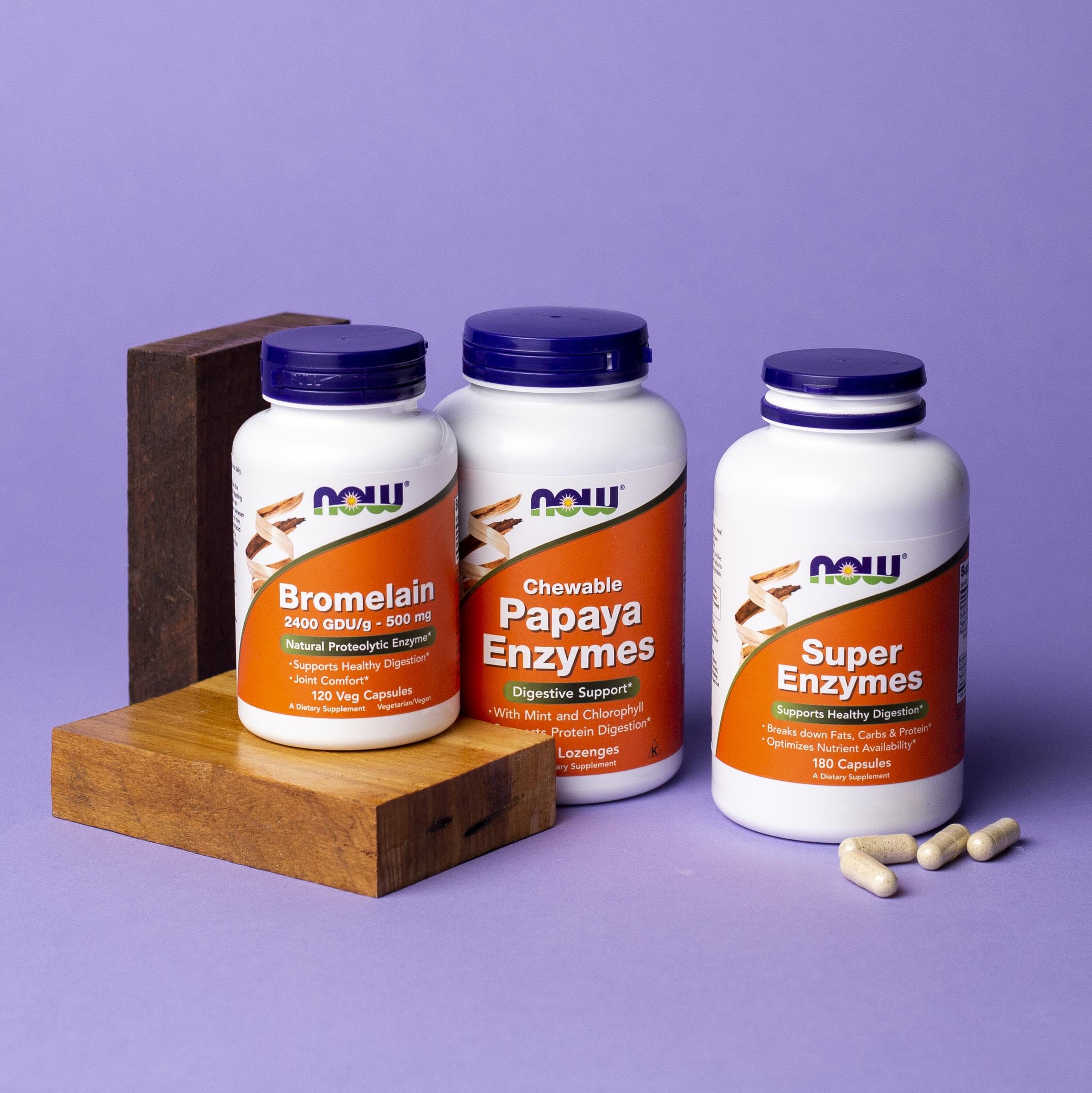 NOW Foods Super Enzymes 95g side view of packaging