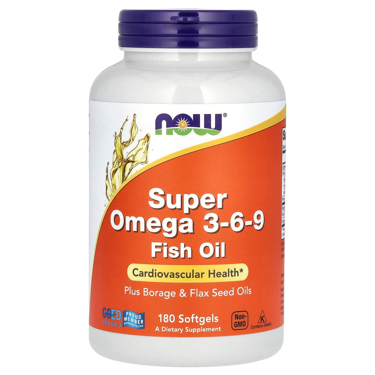 NOW Foods Super Omega 3.6-9 softgels front view