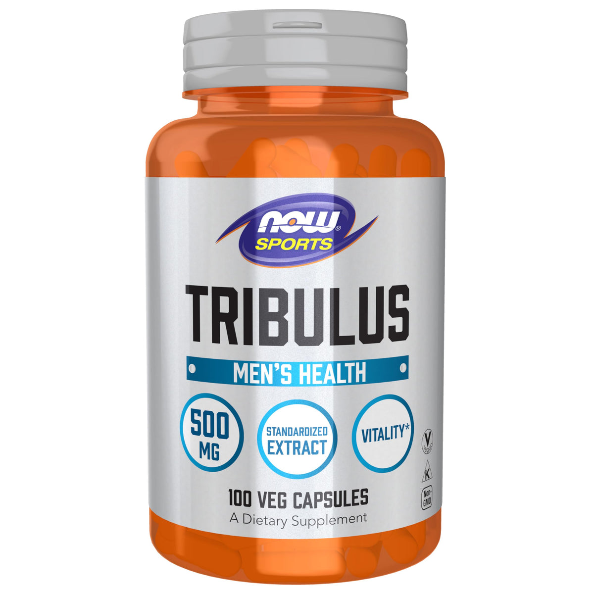 NOW Foods Tribulus Terrestris 500mg capsules front view