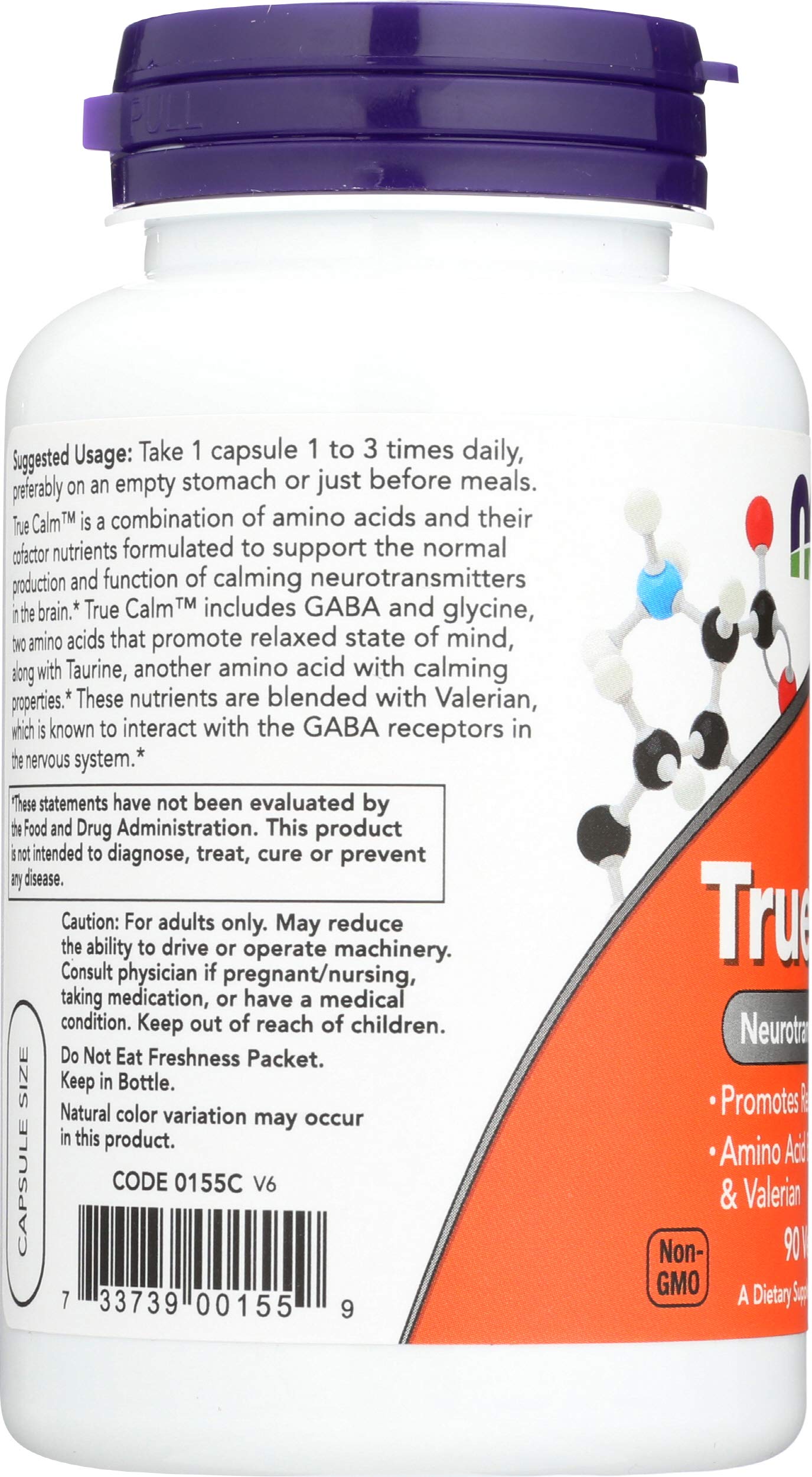 NOW Foods True Calm Amino daily wellness 90 Caps two pack packaging