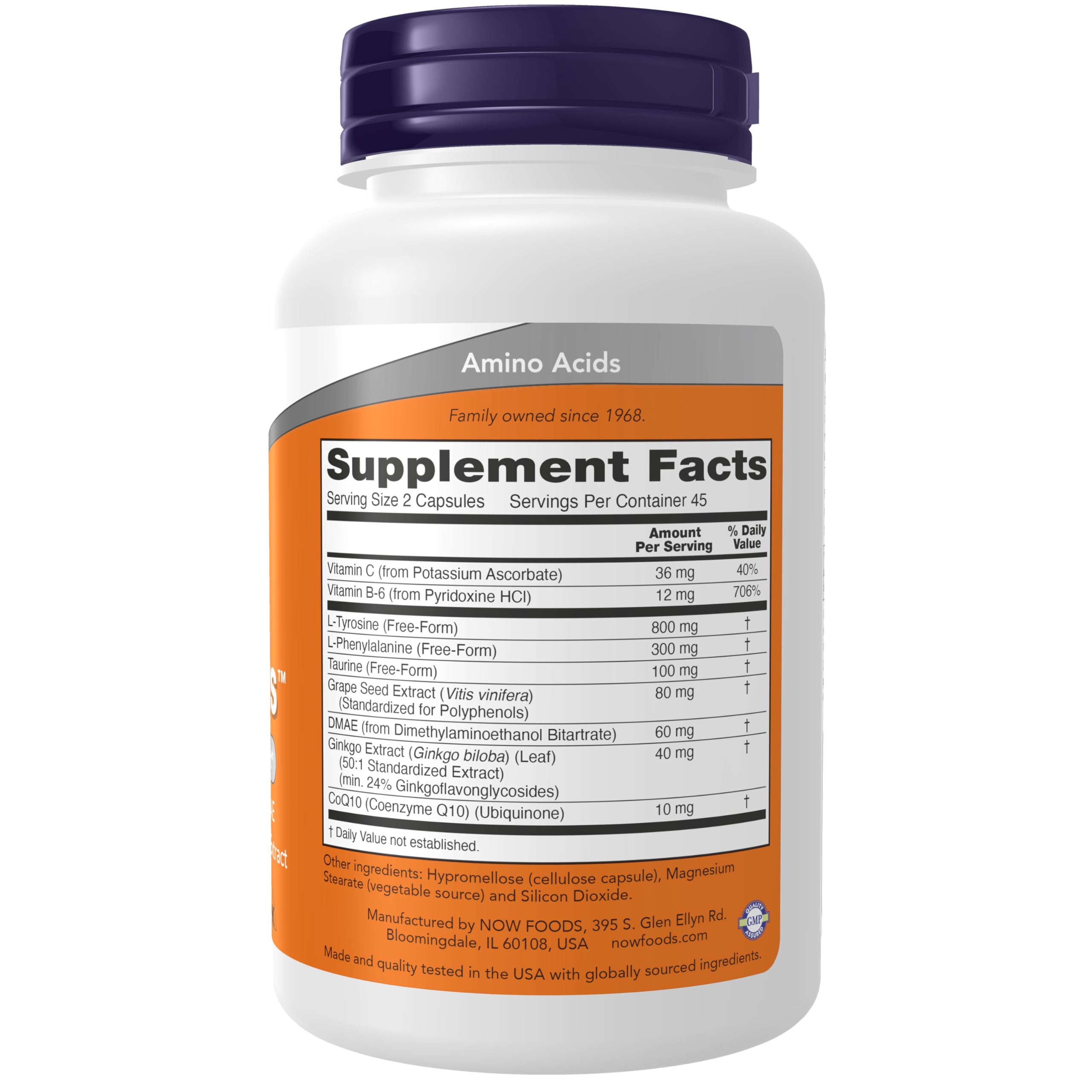 NOW Foods True Focus 90 VCaps side view showing capsule