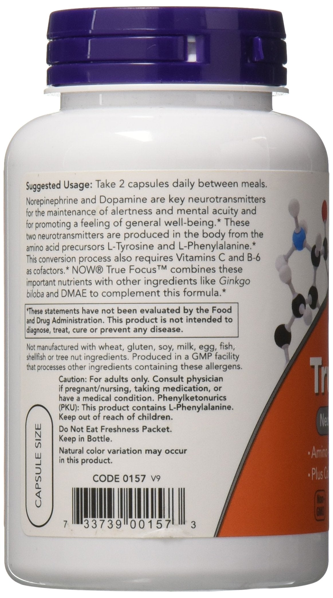 NOW Foods True Focus packaging with capsules