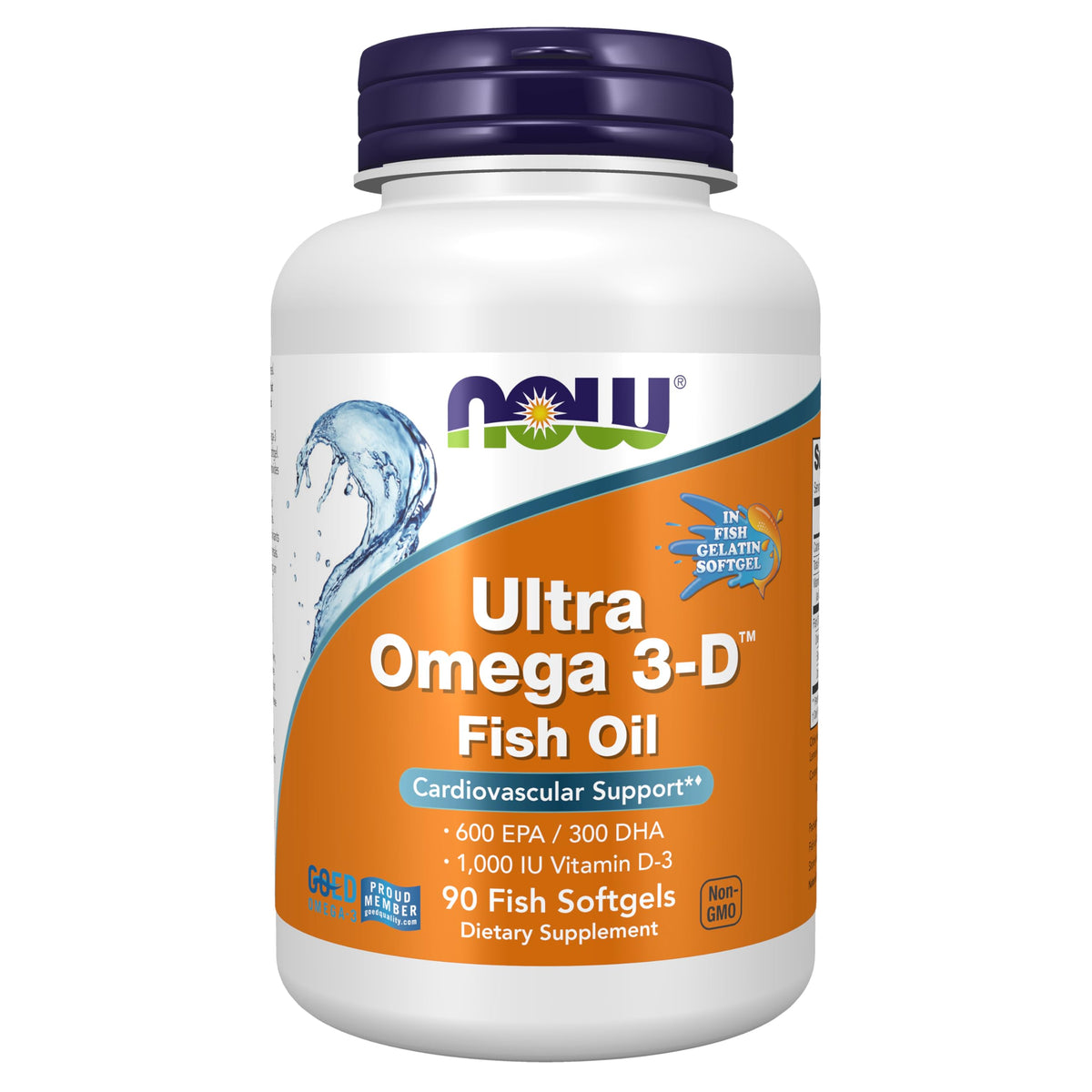 NOW Foods Ultra Omega 3-D Fish Oil Softgels front view