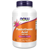 NOW Foods Vitamin B-5 Pantothenic Acid 500mg 250 Veg Capsules front view