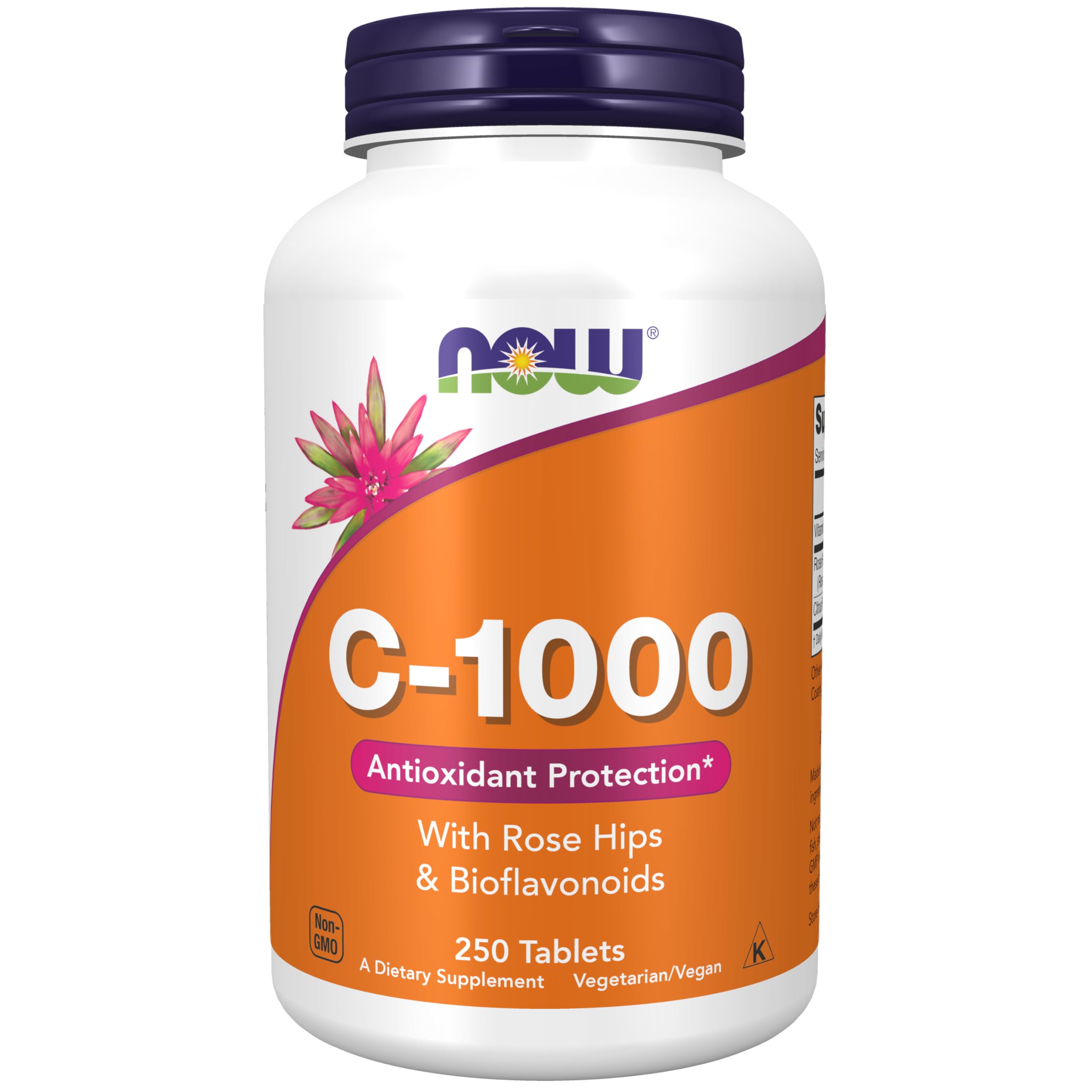 NOW Foods Vitamin C-1000 250g tablet bottle front view