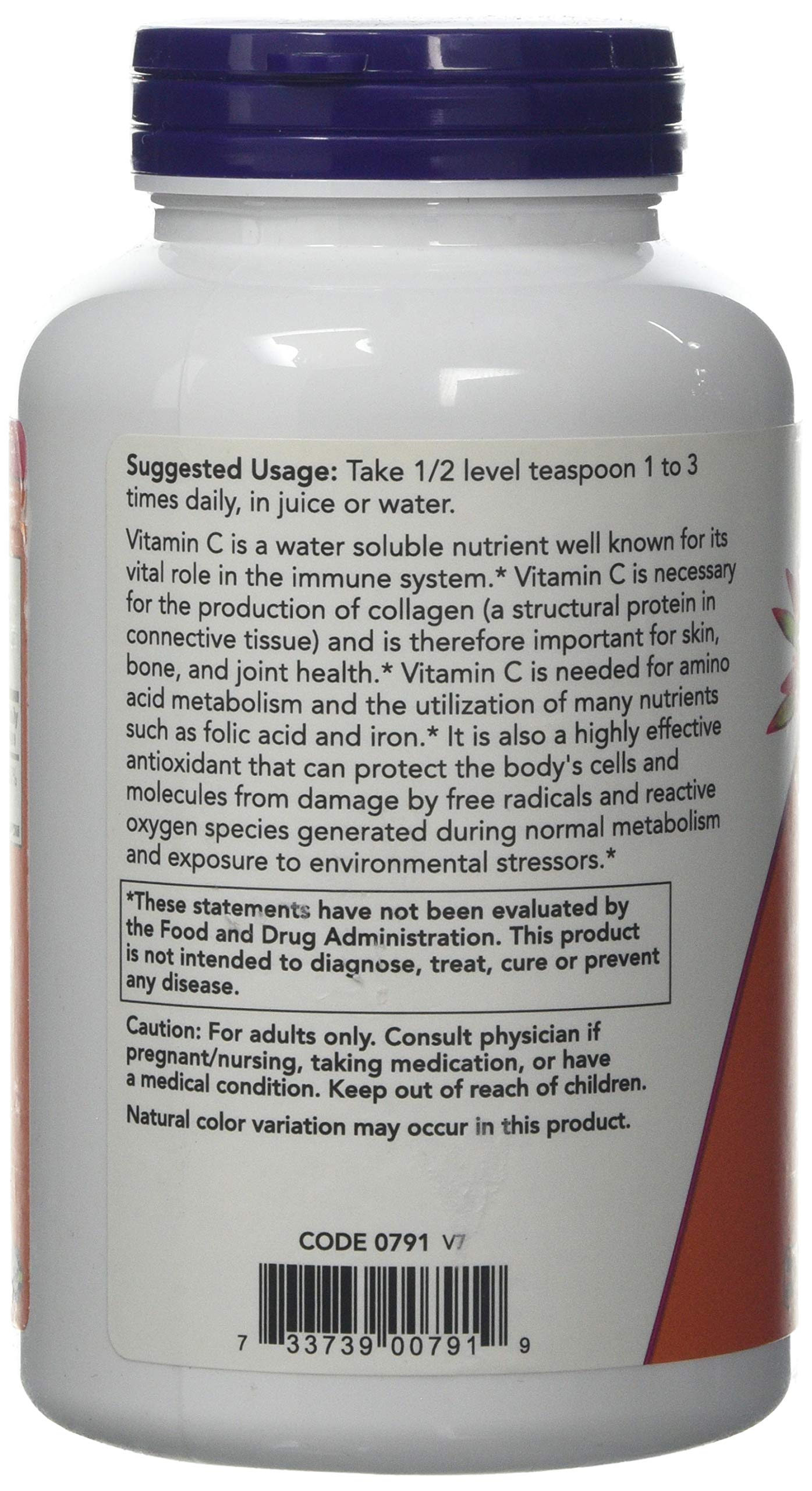 NOW Foods Vitamin C Ascorbic Acid Pure Powder 525g