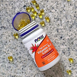 NOW Foods Vitamin D-3 & K-2 liquid softgels back view