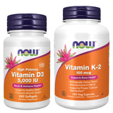NOW Foods Vitamin D-3 & K-2 liquid softgels front view