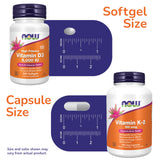 NOW Foods Vitamin D-3 & K-2 liquid softgels packaging