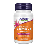 NOW Foods Vitamin D3 5000 IU 360 capsules front view