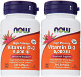 NOW Foods Vitamin D3 5000 IU liquid softgel front view