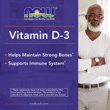 NOW Foods Vitamin D3 5000 IU softgel close-up