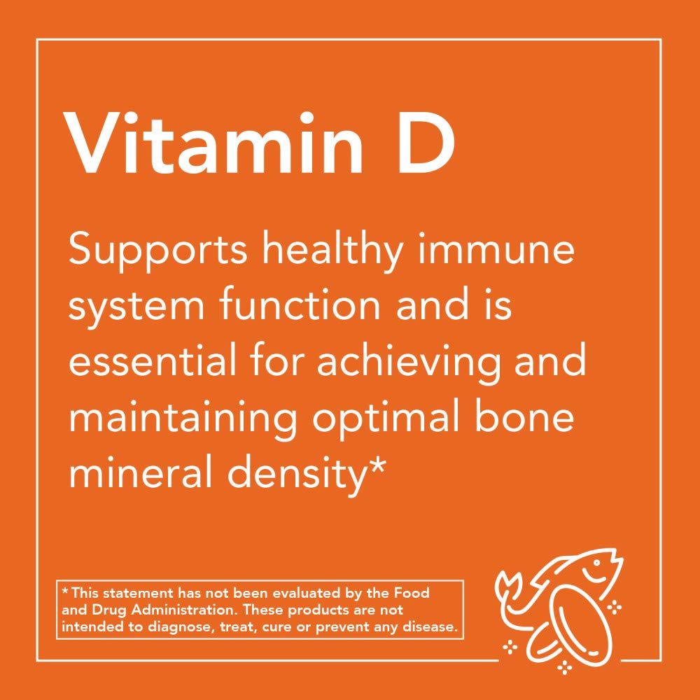 NOW Foods Vitamin D3 5000 IU softgel with measuring spoon