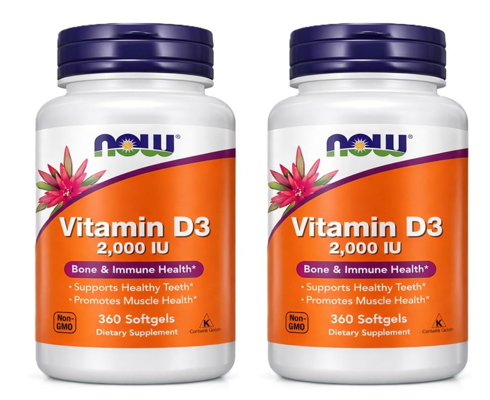 NOW Foods Vitamin D3 50mg softgel front view