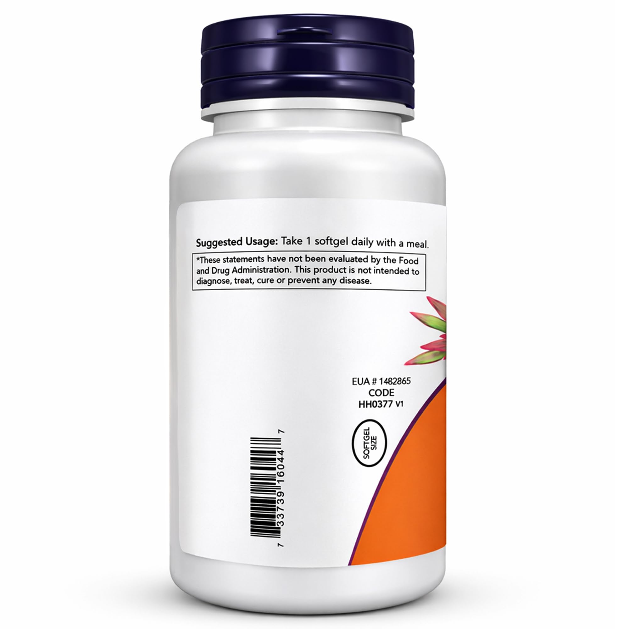NOW Foods Vitamin D3 softgels with olive oil ingredients