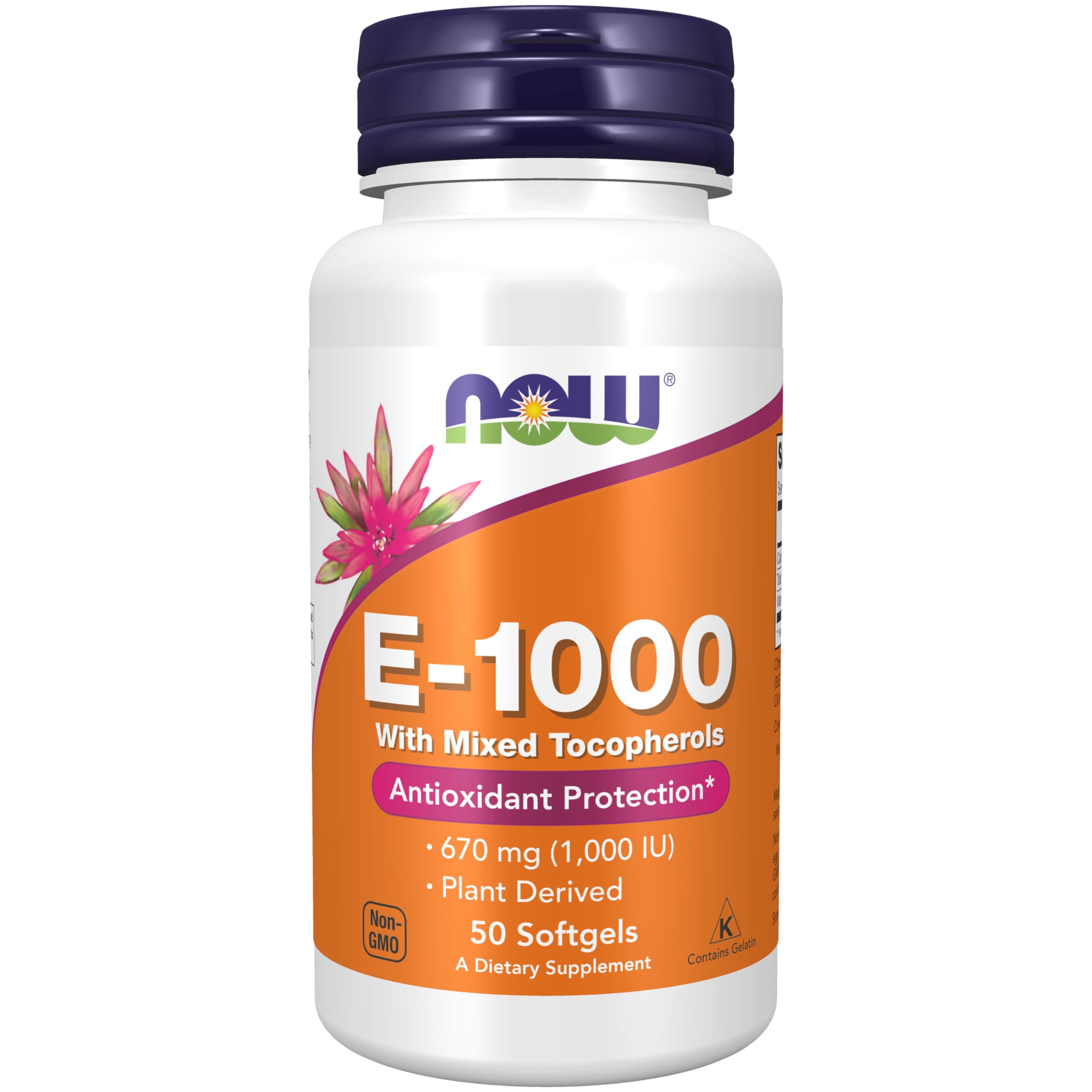 NOW Foods Vitamin E 670mg Softgels front view