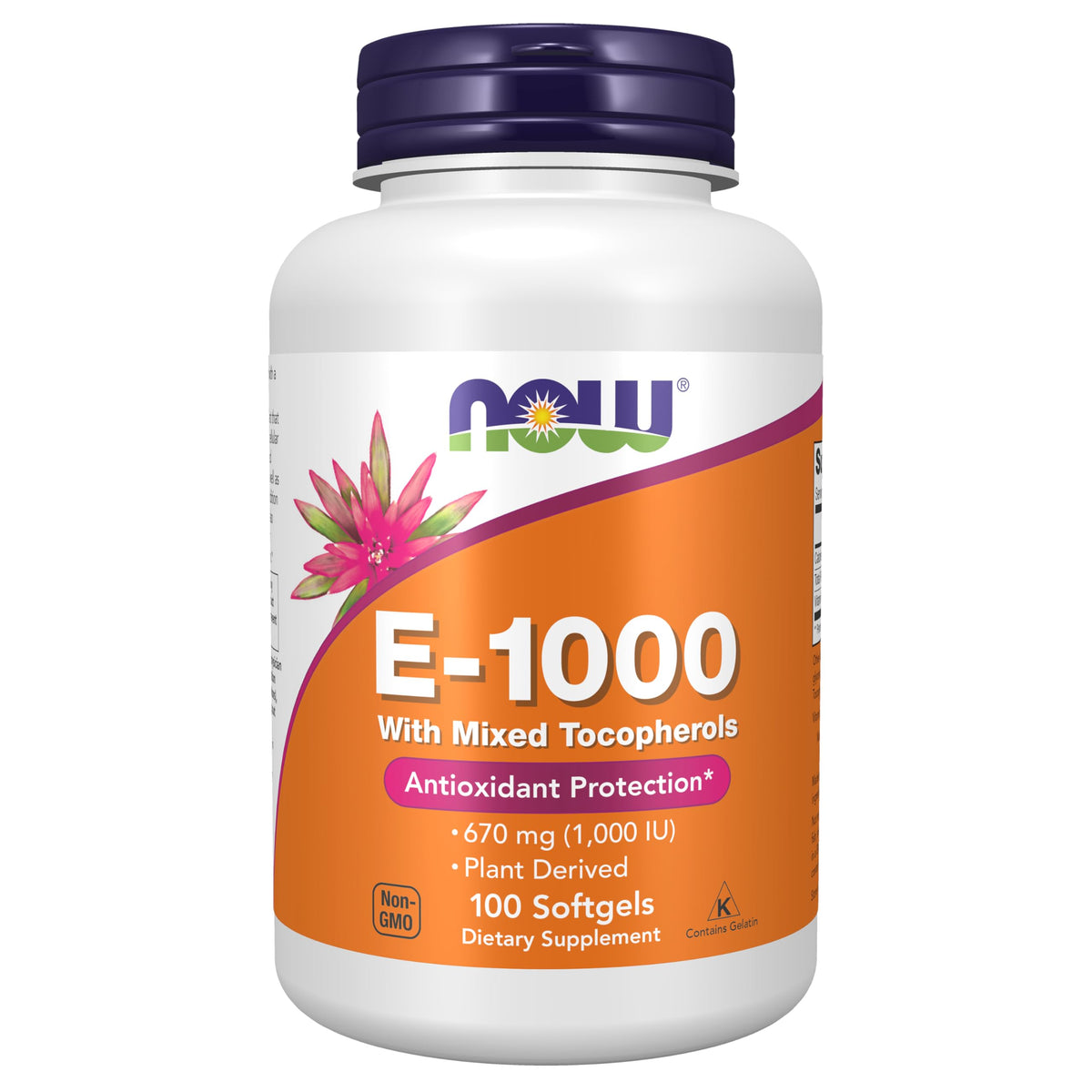 NOW Foods Vitamin E Softgels 670mg front view
